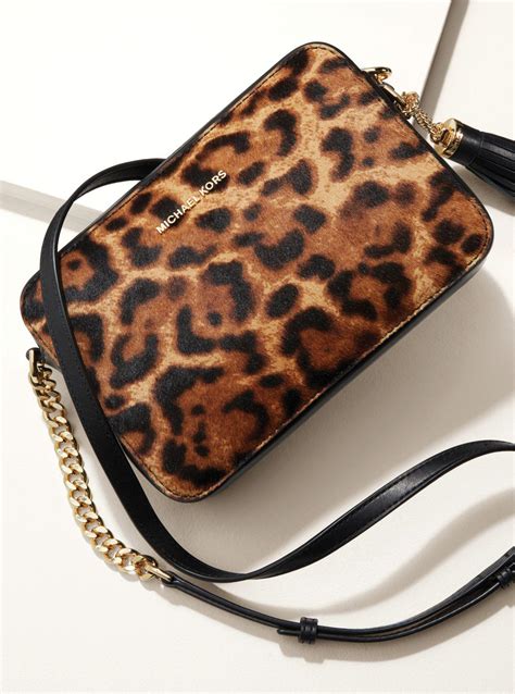 black leopard michael kors backpack|Michael Kors calf hair crossbody.